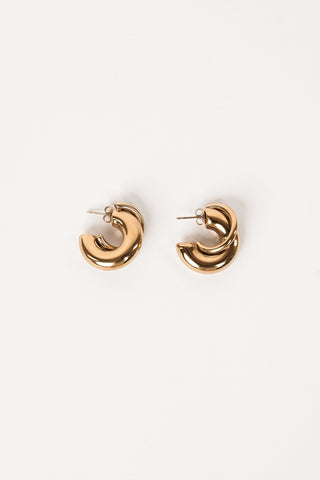 Earrings round with twisted effect gold - Sofa
