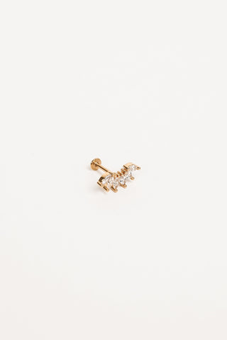 Ear piercing finished studs gold - Pearl