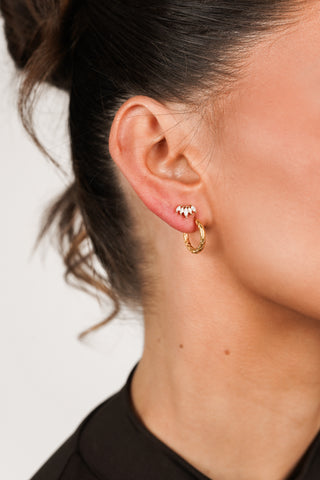 Ear piercing rounded diamond gold - Jalena
