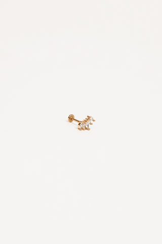 Ear piercing rounded diamond gold - Jalena