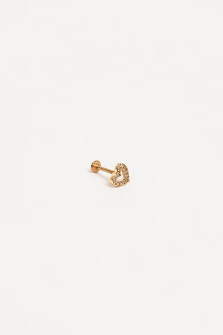 Ear piercing heart diamond gold - Valerie