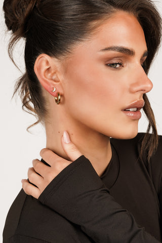 Ear piercing moon gold small - Lenny