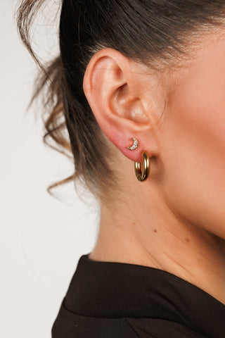 Ear piercing moon gold small - Lenny