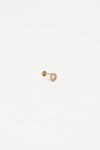 Ear piercing round with stones gold - Nina