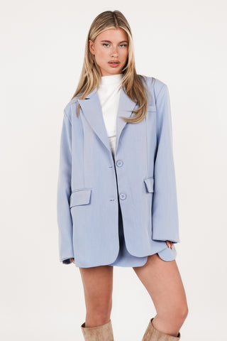 Open-back blazer with bow detail blue - Pip