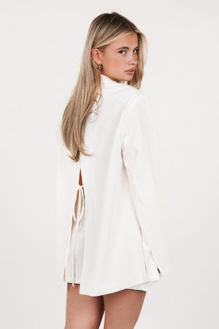 Offener Blazer mit Schleifendetail weiß - Pip