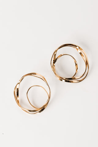 Organic gold hoop earrings - Hayley