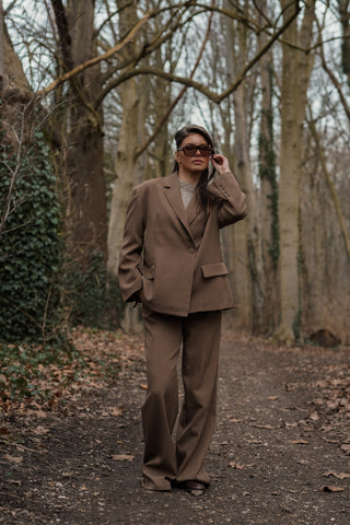 Oversized Blazer mit Nadelstreifen Braun - Vive