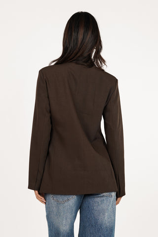 Oversized blazer with bow detail in black - Skylar