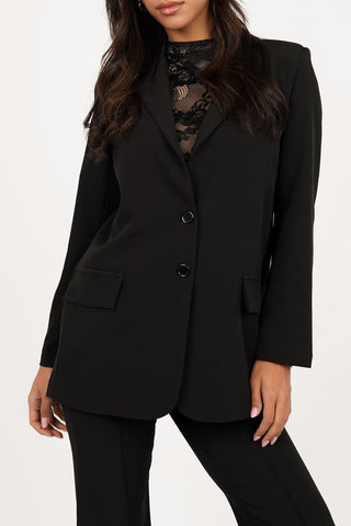 Schwarzer Oversize-Blazer mit langen Ärmeln – Ariane