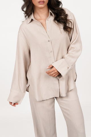 Oversized blouse for women beige - Clara