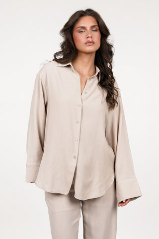 Oversized blouse for women beige - Clara