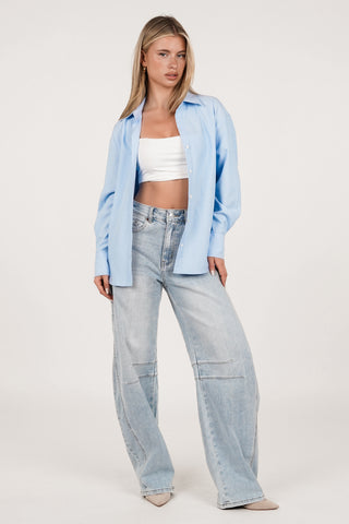 Women's regular fit light blue blouse - Jacey