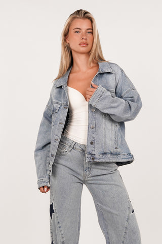 Denim jacket met ster blauw - Avelina