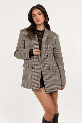 Oversized houndstooth blazer beige - Ivy