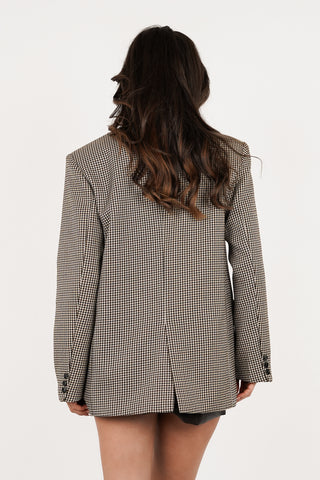 Oversized houndstooth blazer beige - Ivy