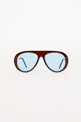Oversized blue aviator sunglasses - Alana