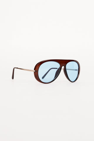 Oversized blue aviator sunglasses - Alana