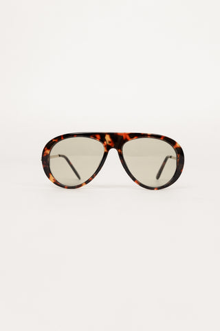 Oversized leopard aviator sunglasses - Alana
