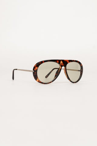 Oversized leopard aviator sunglasses - Alana