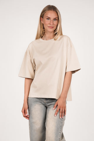 Oversized t-shirt dames beige - Marlow
