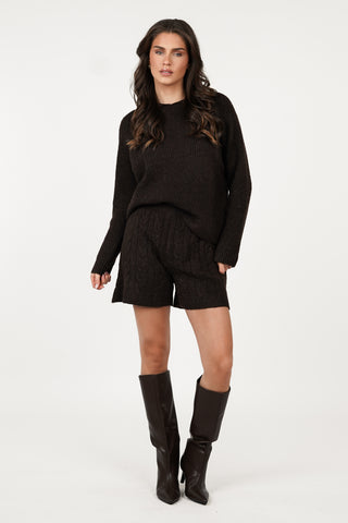 Oversized collared sweater brown - Addison