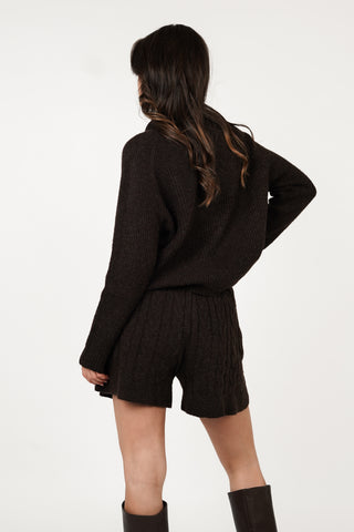 Oversized collared sweater brown - Addison