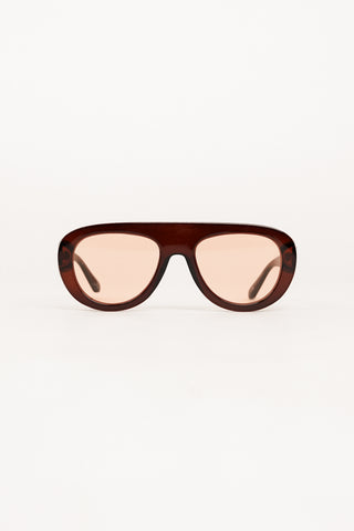 Oversized sunglasses rounded green - Chiara