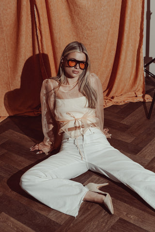 Oversized sunglasses rounded green - Chiara