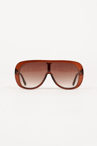 Übergroße Sonnenbrille braun - Jip