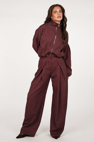 Pantalon ballon fit met print bordeaux - Nelly
