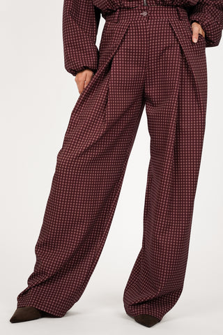 Pantalon ballon fit met print bordeaux - Nelly