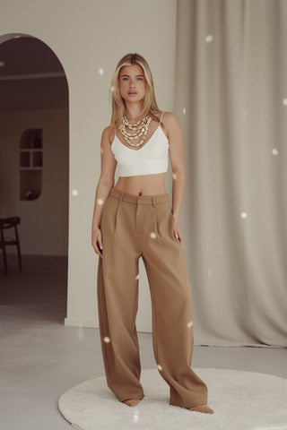 Balloon fit trousers taupe - Isadora