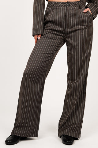 Striped trousers chocolate brown - Jula