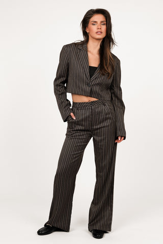 Striped trousers chocolate brown - Jula
