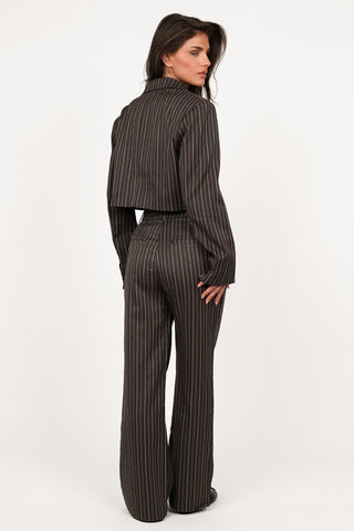 Striped trousers chocolate brown - Jula