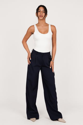 Pinstripe tall trousers dark blue - Livera