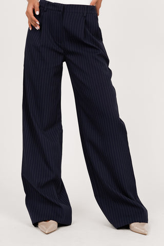 Pinstripe tall trousers dark blue - Livera
