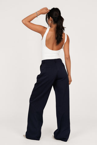 Pinstripe tall trousers dark blue - Livera