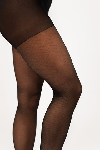 Panty 40 denier checked black - Nela