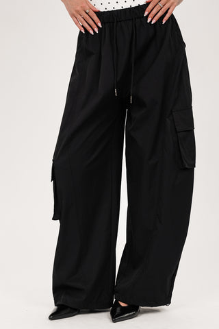 Parachute jogger met cargo zakken zwart - Mexy