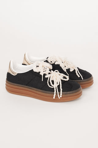 Platform sneakers met kant zwart - Jacy