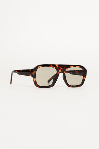 Retro pilot goggles leopard print brown - Veda