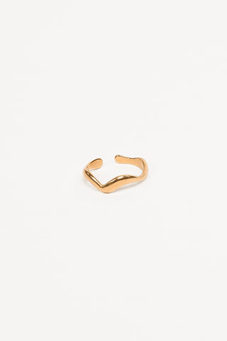 Ring with waves gold - Elara