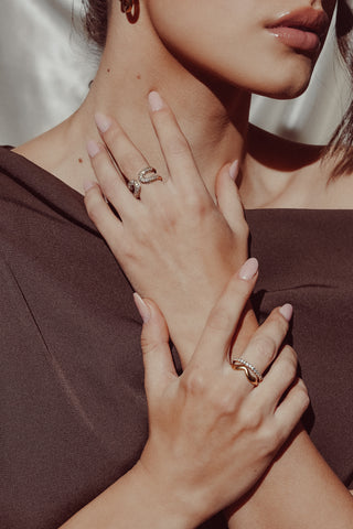 Ring mit Strasssteinen gold - Juul