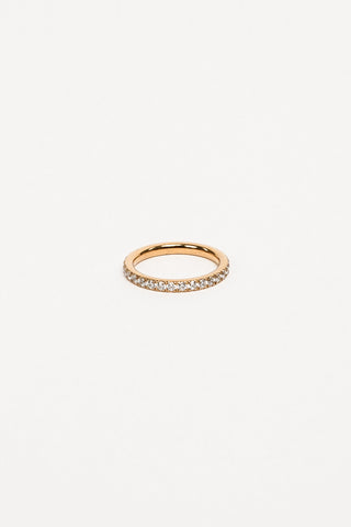 Gold ring with rhinestones - Juul