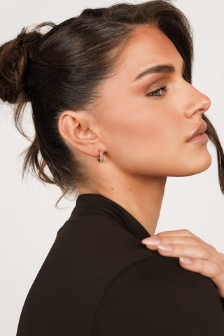 Round diamond stud earrings gold - Gwen