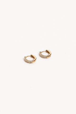 Round diamond stud earrings gold - Gwen