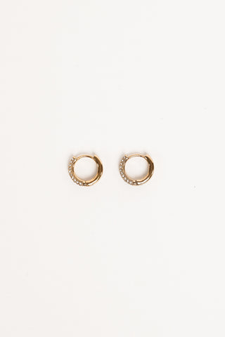 Round diamond stud earrings gold - Gwen