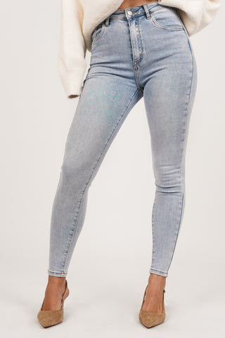 Skinny jeans high waist light blue - Java